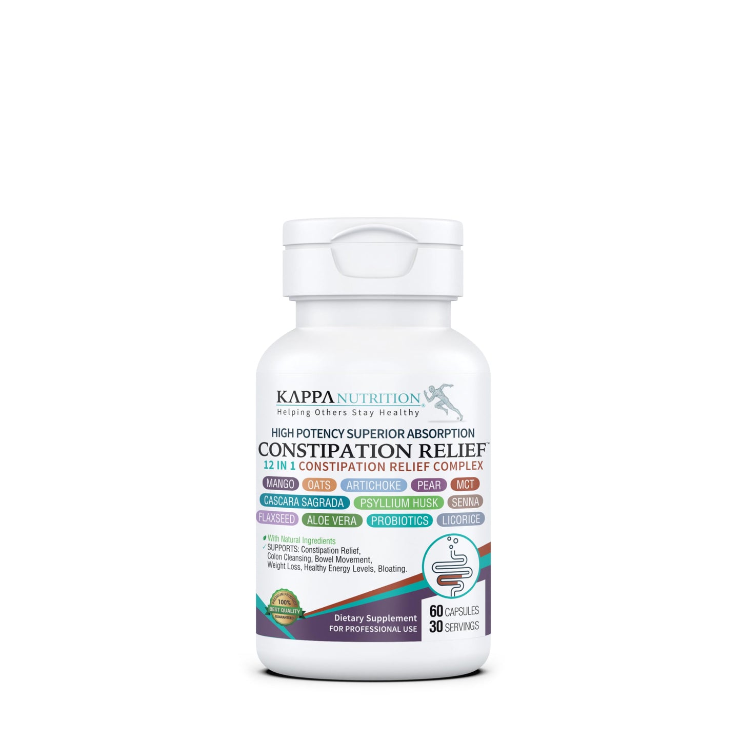 KAPPA NUTRITION Constipation Relief Supplement – Gentle Colon Cleanse for Regularity & Gut Health – Non-Habit Forming Formula with Fiber, Herbs & Probiotics – Non-GMO, 60 Capsules KAPPA NUTRITIONBuy Supplements Australia