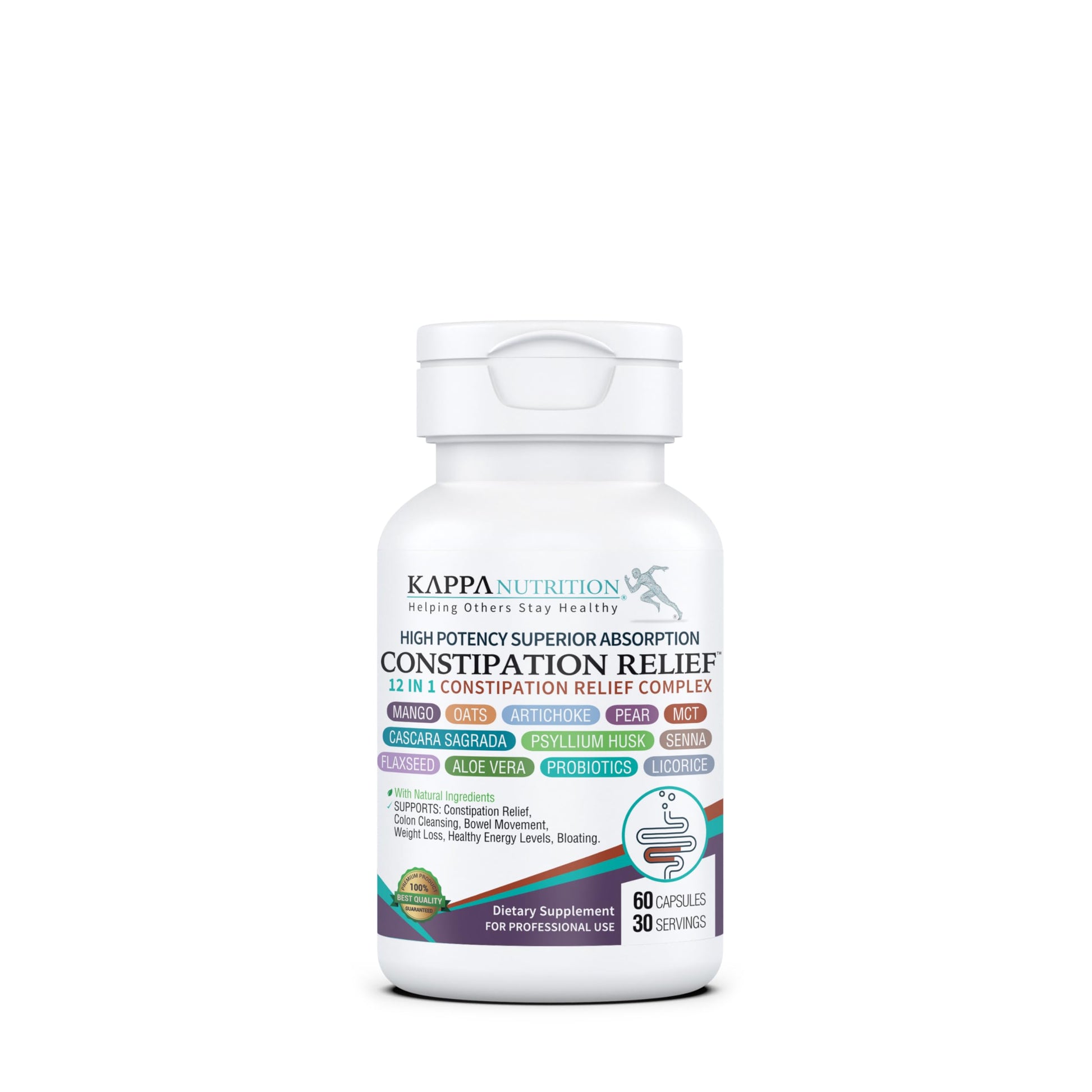 KAPPA NUTRITION Constipation Relief Supplement – Gentle Colon Cleanse for Regularity & Gut Health – Non-Habit Forming Formula with Fiber, Herbs & Probiotics – Non-GMO, 60 Capsules KAPPA NUTRITIONBuy Supplements Australia