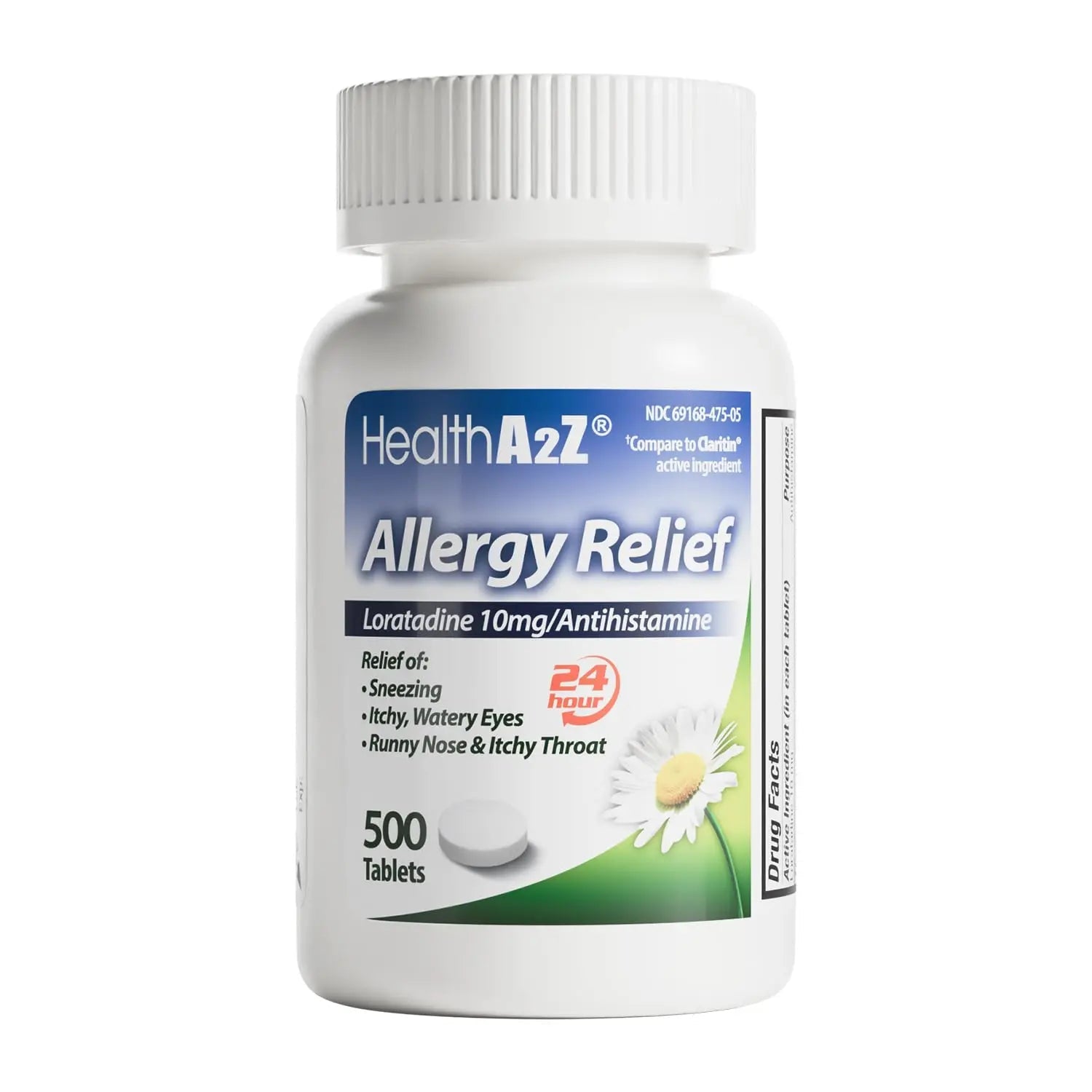 HealthA2Z® Allergy Relief | Loratadine 10mg Antihistamine | 500 Tablets | Dye Free | Relief from Itchy Throat, Sneezing, Runny Noses | 24-Hours Allergy Medicine HealthA2ZBuy Supplements Australia
