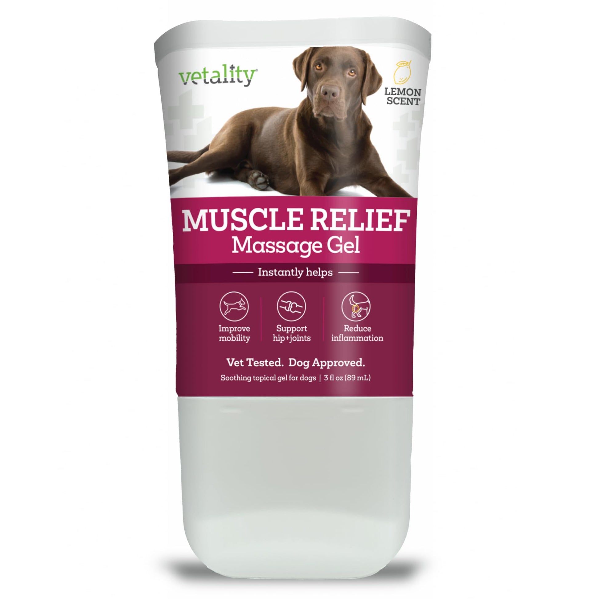 Vetality Muscle Rub Ointment for Dogs | Fast Pain Relief | Soothing Topical Anti-Inflammatory | 3 fl oz | Lemon Scent VetalityBuy Supplements Australia