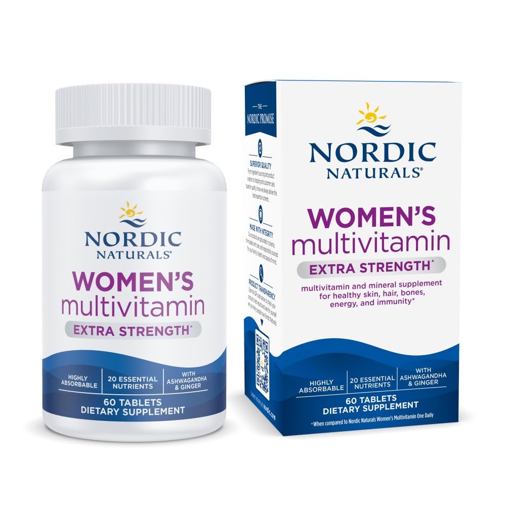 Nordic Naturals Women’s Multivitamin Extra Strength - Skin, Hair, Energy, & Bone Support - Immunity Supplement - 20 Essential Nutrients - 60 Tablets - 30 Servings Nordic NaturalsBuy Supplements Australia