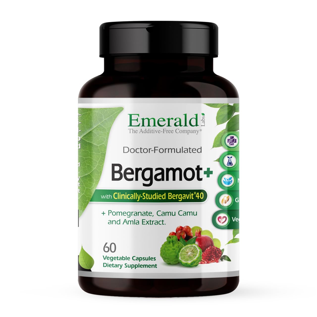 EMERALD LABS Bergamot+ - Supports Metabolism & Heart Health with Bergamot, Pomegranate, Amla & Camu Camu - Gluten-Free & Vegan - 60 Vegetable Capsules (30 Servings) EMERALD LABSBuy Supplements Australia