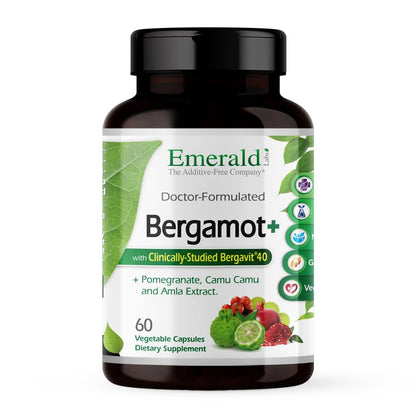 EMERALD LABS Bergamot+ - Supports Metabolism & Heart Health with Bergamot, Pomegranate, Amla & Camu Camu - Gluten-Free & Vegan - 60 Vegetable Capsules (30 Servings) EMERALD LABSBuy Supplements Australia