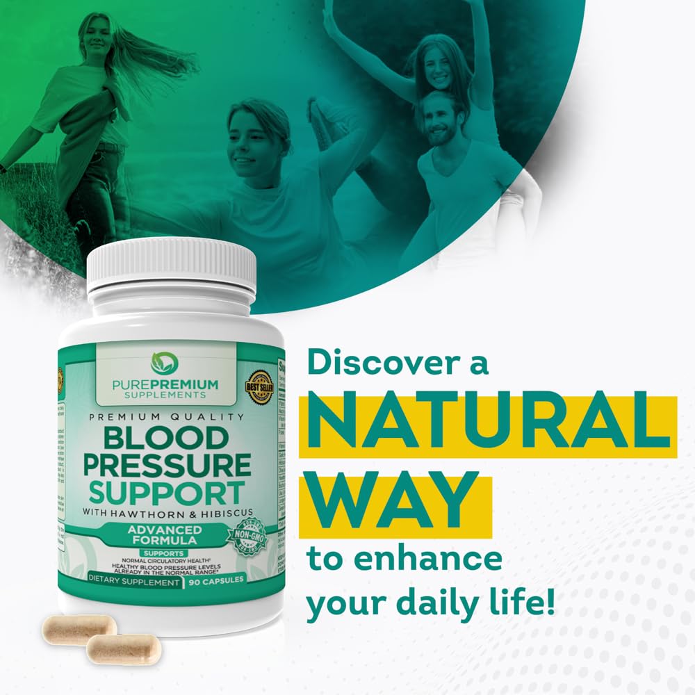PurePremium Blood Pressure Support Supplement with Hawthorn, Hibiscus & Garlic PurePremium SupplementsBuy Supplements Australia