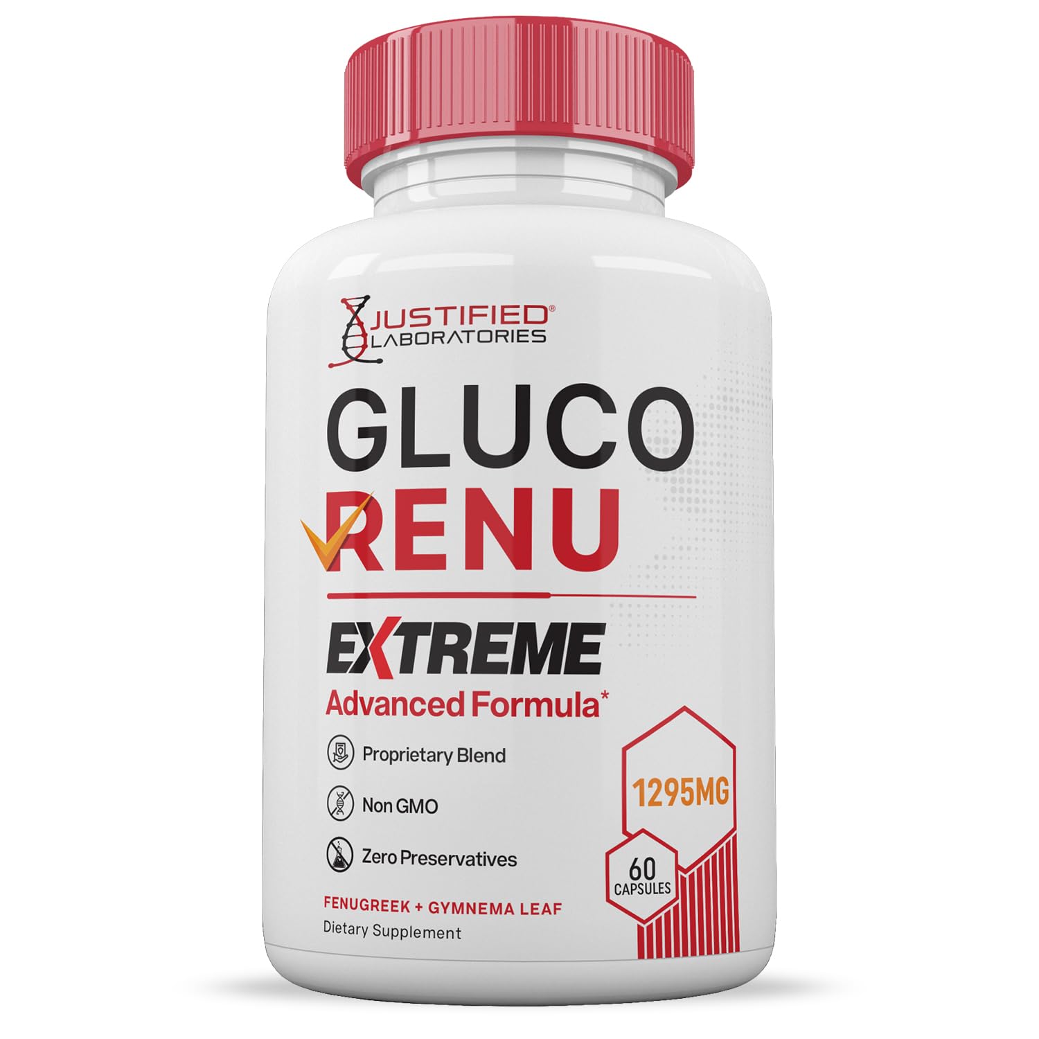Gluco Renu Extreme 1295MG Glyco Support Pills Advacned Formula Gluo Renew Glycogen Support Formulated with Turmeric Berberine Resveratrol Garlic Bitter Melon Milk Thistle 60 Capsules Justified LaboratoriesBuy Supplements Australia