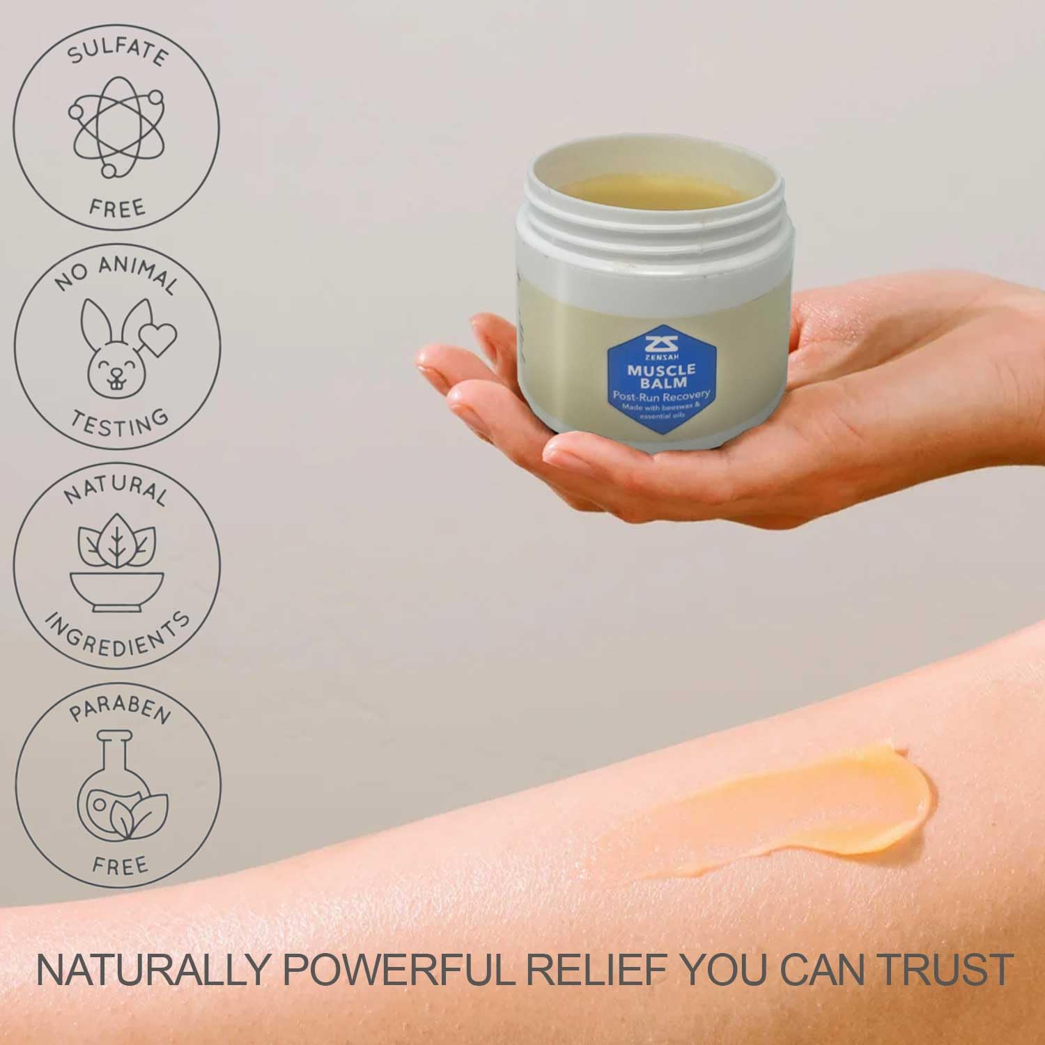 Zensah Recovery Muscle Balm - Relief Cream for Athletes, Rub for Tendonitis, Ankle Sprain, Lower Back, Knee, Shoulder, Neck, Foot, Shin Splints and Cramps ZensahBuy Supplements Australia