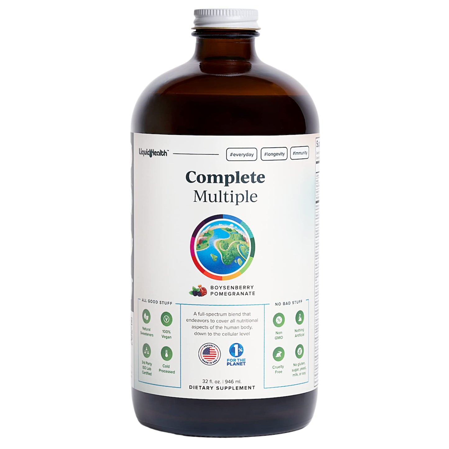 LIQUIDHEALTH Complete Multiple Adult Liquid Multivitamin - Essential Vitamins, Minerals & Nutrients, Immune Support, Gut Health, Energy, Detox - Made in USA, Vegan, Non-GMO, Sugar-Free (32 oz) LIQUIDHEALTHBuy Supplements Australia