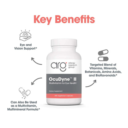 Allergy Research Group OcuDyne II Supplement - Eye Support Vitamins for Vision, Eye Health for Adults, Vision Support, Multivitamin Formula Allergy Research GroupBuy Supplements Australia
