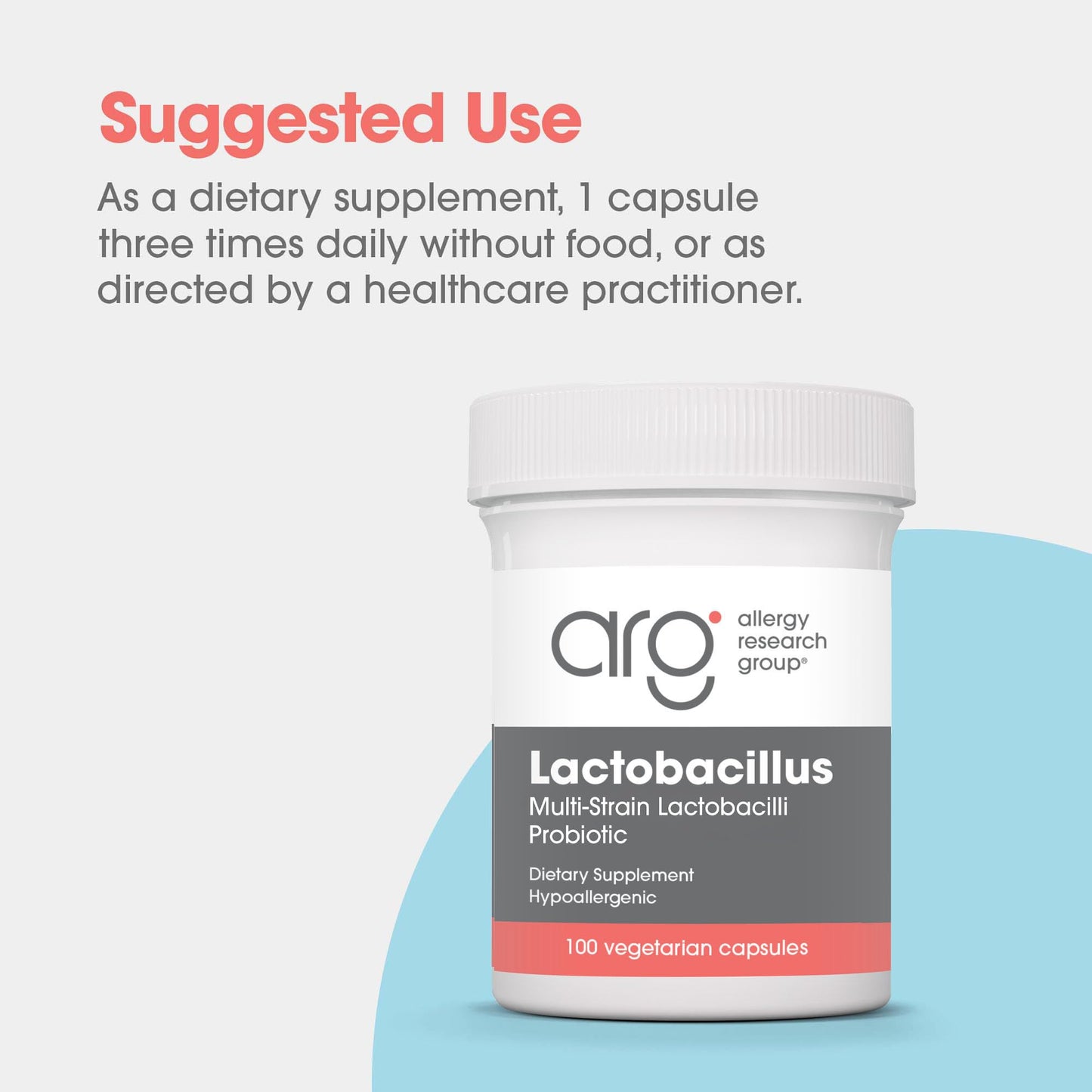 Allergy Research Group Lactobacillus Supplement - Probiotics for Men & Women, Digestive Health, Gut Health, Vegetarian Capsules - 100 Count Allergy Research GroupBuy Supplements Australia