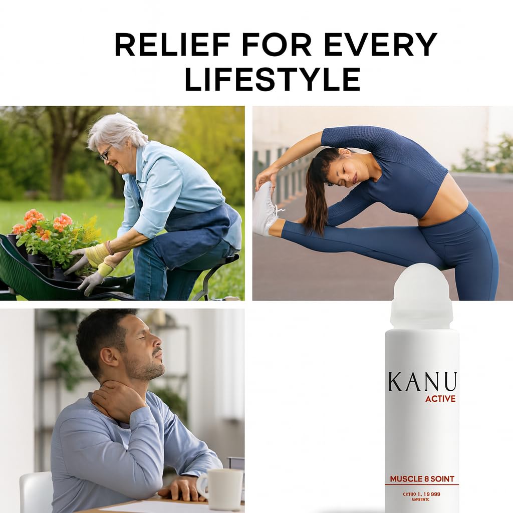 Muscle & Joint Relief Roll-On Cooling Serum- 3.3 oz- Fast Absorbing Pain Relief for Sore Muscles and Joints- Workout Recovery and Joint Support for Athletes and Active Lifestyles KANUBuy Supplements Australia