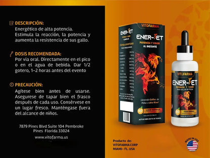VITOFARMA Ener-Jet Energy Booster for Rooster Natural Multivitamin - Liquid 60 ml VITOFARMABuy Supplements Australia