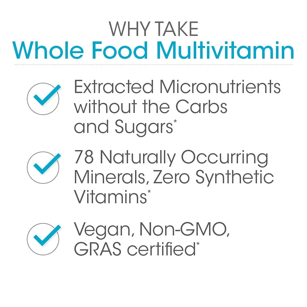 Silver Fern Whole Food Daily Multi Vitamin w/Trace Mineral Blend Supplement - 1 Bottle - 60 Vegicaps - 30 Day Supply - Natural Silver Fern