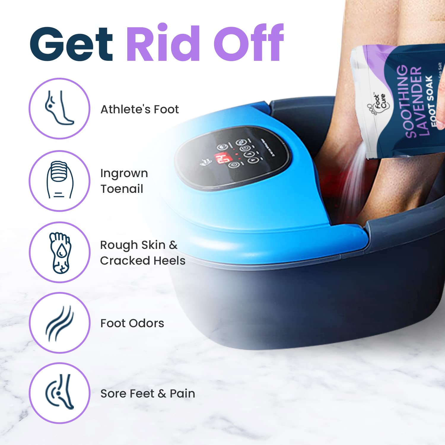 Soothing Lavender Foot Soak with Epsom Salt - Best Toenail Treatment, & Softens Calluses FOOT CUREBuy Supplements Australia