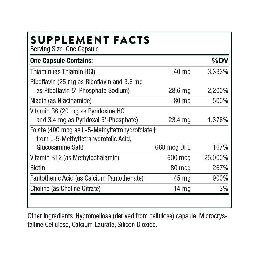 THORNE B-Complex #12 - Vitamin B Complex with Active B12 and Folate - 60 Capsules THORNEBuy Supplements Australia