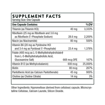 THORNE B-Complex #12 - Vitamin B Complex with Active B12 and Folate - 60 Capsules THORNEBuy Supplements Australia