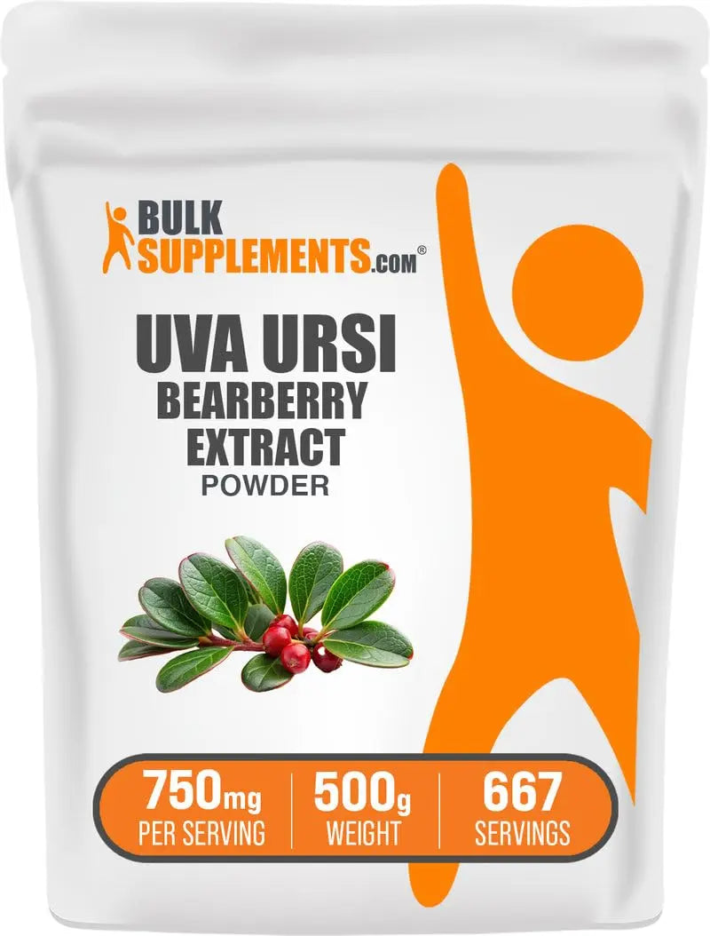 BulkSupplements.com Bearberry Leaf Extract Powder - Uva Ursi Extract, Herbal Supplement - Vegan & Gluten Free, 750mg per Serving, 500g (1.1 lbs) (Pack of 1) BulkSupplementsBuy Supplements Australia