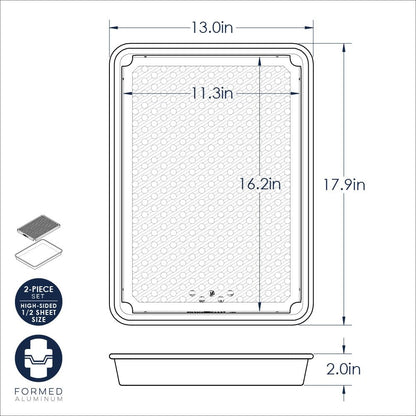 Nordic Ware Naturals High Sided Half Sheet Pan with Multi-Purpose Oven and Cooling Rack Nordic WareBuy Supplements Australia