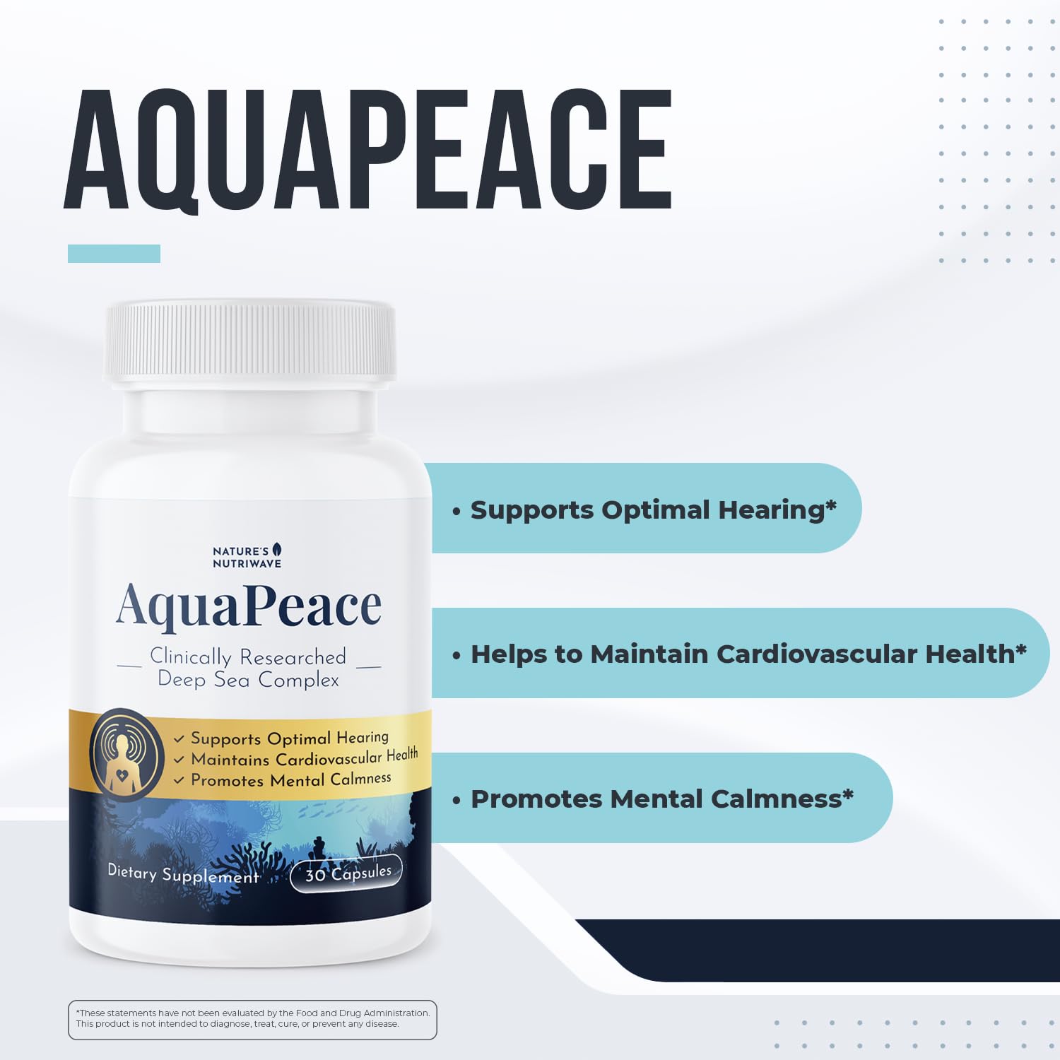 Nature’s NutriWave AquaPeace – Aqua Peace Caps Daily Marine-Based Supplement with Seaweed & Algae Extracts – Clean, Stimulant-Free Formula – Non-GMO, Made in USA - 30 Capsules, 1 Month Supply Nature’s NutriWaveBuy Supplements Australia