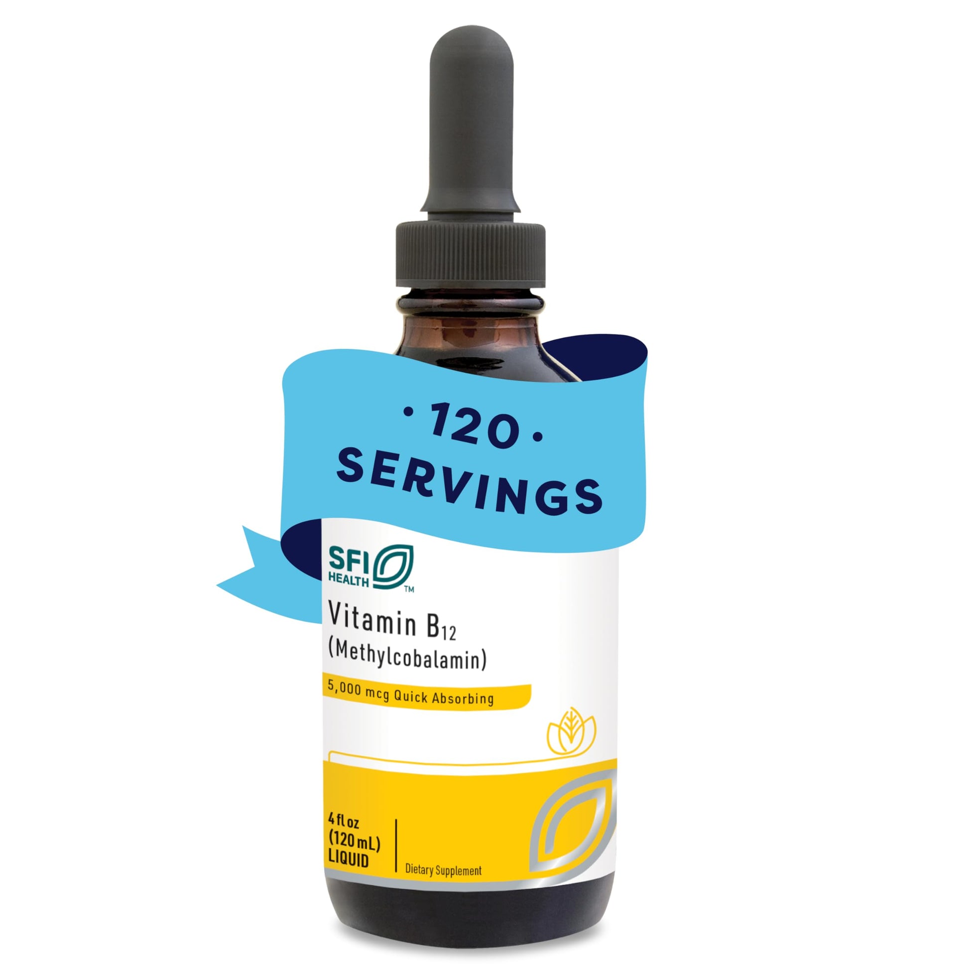 Klaire Labs SFI Health Vitamin B12 Liquid Drops 5mg - Mood & Cognitive Support from 5000mcg Active Coenzyme Methylcobalamin - Hypoallergenic (120 Servings, 4 Fluid Ounces) SFI HealthBuy Supplements Australia