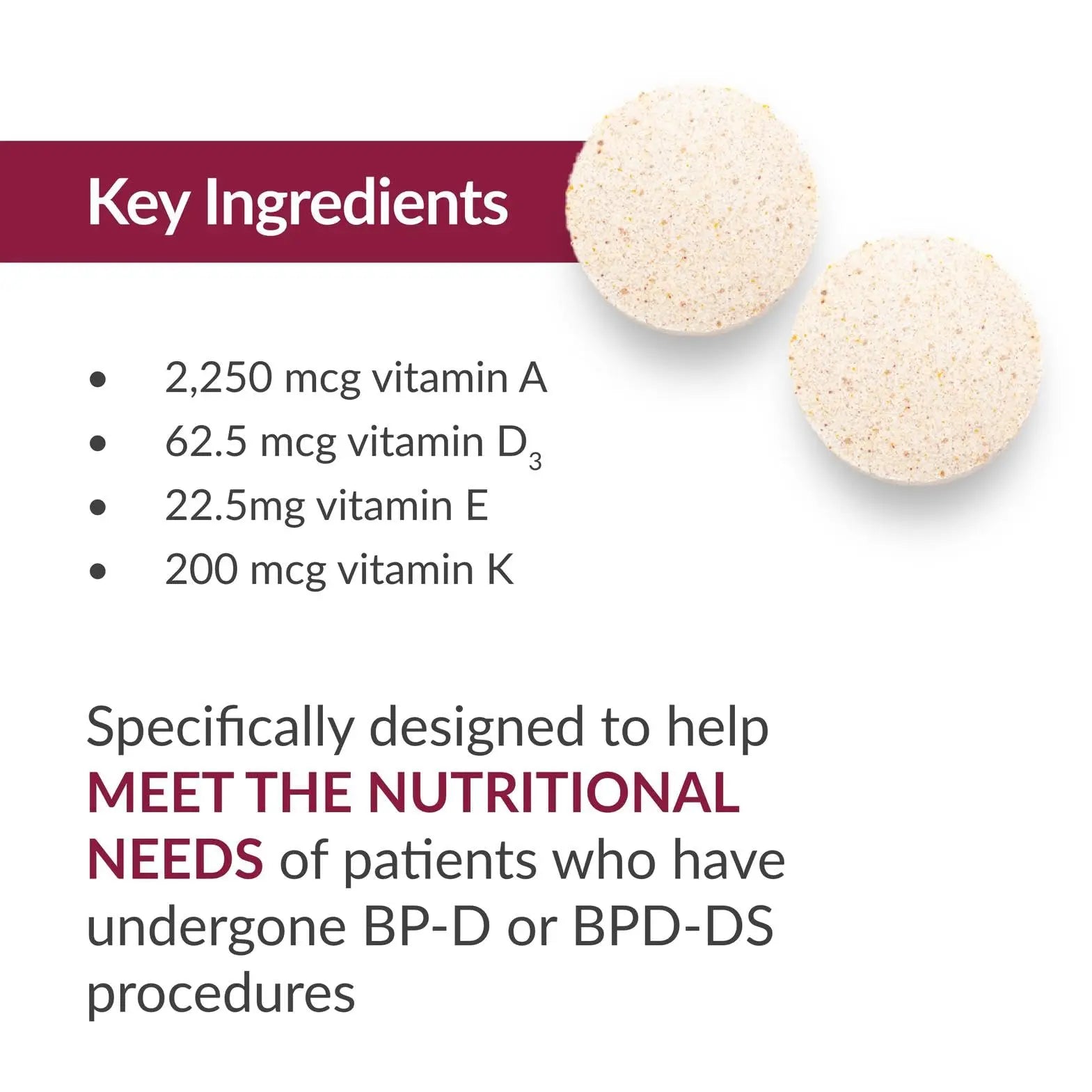 Bariatric Advantage Chewable High ADEK with Iron - for Bariatric Patients - High Potency Vitamin A, D, E & K - Includes B-Vitamins Bariatric AdvantageBuy Supplements Australia
