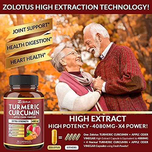 7 in 1 Turmeric Curcumin + Apple Cider Vinegar Capsules, Equivalent to 4080mg ZolotusBuy Supplements Australia