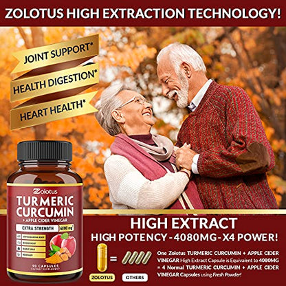 7 in 1 Turmeric Curcumin + Apple Cider Vinegar Capsules, Equivalent to 4080mg ZolotusBuy Supplements Australia