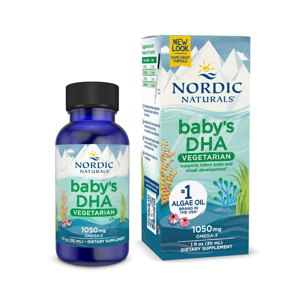 Nordic Naturals Baby’s DHA Vegetarian, Unflavored - 1050 mg Plant-Based Omega-3-1 oz - Supports Brain & Vision Development in Babies - Non-GMO, Vegan - 15 Servings Nordic NaturalsBuy Supplements Australia
