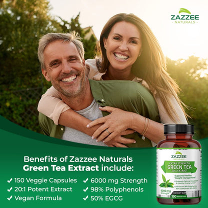 Zazzee Extra Strength Green Tea 20:1 Extract, 6000 mg Strength, 50% EGCG ZazzeeBuy Supplements Australia