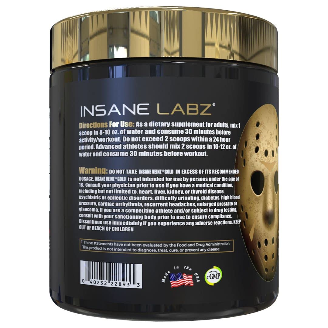 Insane Labz Psychotic Gold and Insane Veinz Gold Pre Workout Nitric Oxide Booster Stack Insane LabzBuy Supplements Australia