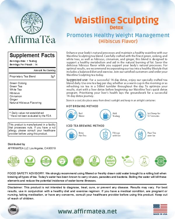 AffirmaTea Waistline Sculpting Detox | for Optimal Weight Loss & Fat Metabolism Balance AffirmaTeaBuy Supplements Australia