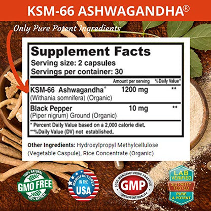 FRESH HEALTHCARE Ashwagandha Capsules KSM 66-1200mg Pure and Potent FRESH HEALTHCAREBuy Supplements Australia