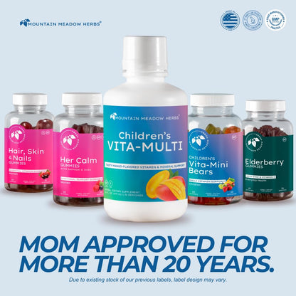 Mountain Meadow Herbs Children's Vita-Multi: Blended Vitamin & Mineral Supplement - Fast Absorbing Liquid Kids Vitamins with Fruits, Greens, and Eye-Protecting Lutein (16 oz.) Mountain Meadow HerbsBuy Supplements Australia