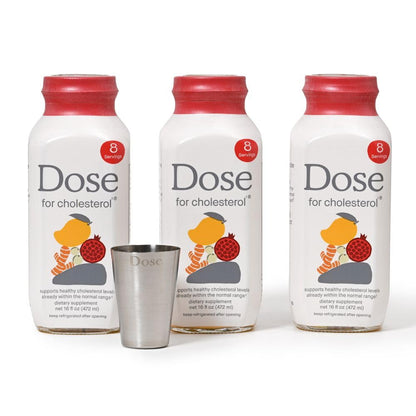 DOSE for Cholesterol Supplements Maintain Healthy Cholesterol Levels and Supports Cardiovascular Health Gluten-Free Vegan Zero Sugar, 16oz Bottle, 3 Pack (3 Week Supply) DOSEBuy Supplements Australia