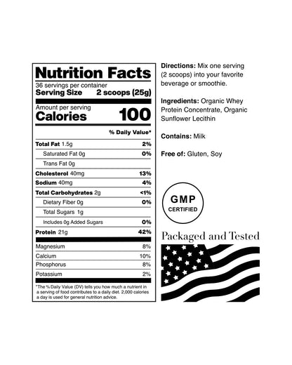 NorCal Organic Unflavored Whey Protein - 2lbs Bulk | 100% Grass-Fed, USDA Certified NorCal OrganicBuy Supplements Australia