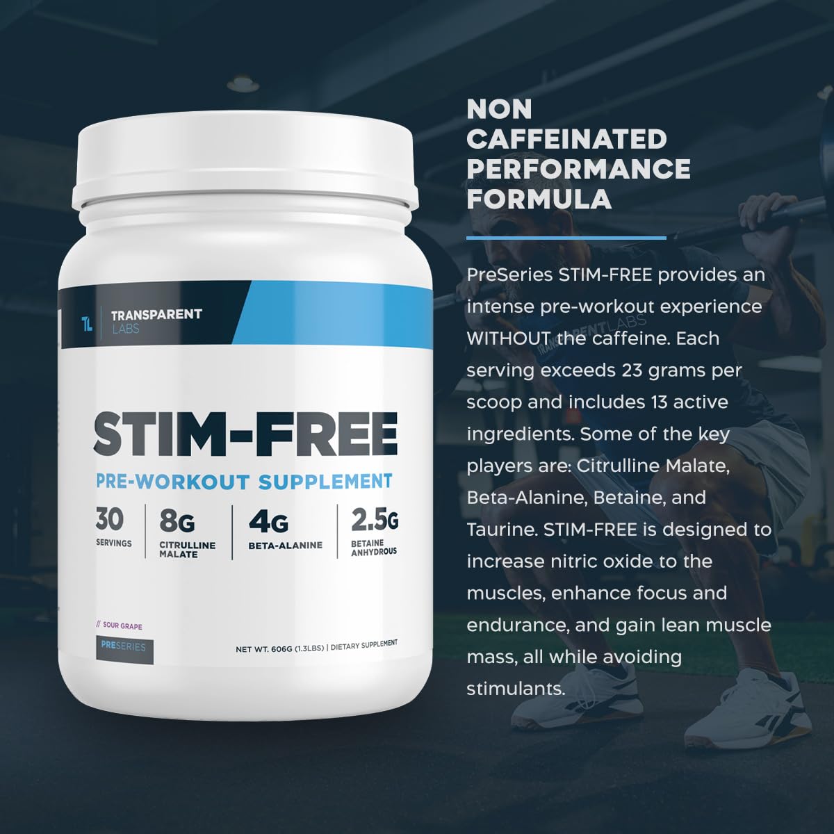 Transparent Labs Stim-Free Pre-Workout - Caffeine & Stim Free Pre Workout Powder Transparent LabsBuy Supplements Australia