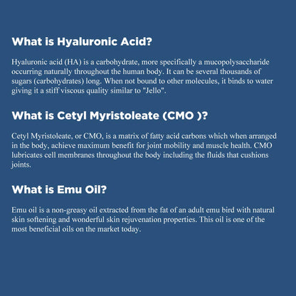 HylaRub HA Joint & Muscle Cream – Hyaluronic Acid Muscle Rub w/Emu Oil & CMO – Non Greasy, Soothes, Moisturizes & Maintains Shoulders, Knees, Back, HIPS & More 6 oz. by Hyalogic HyalogicBuy Supplements Australia
