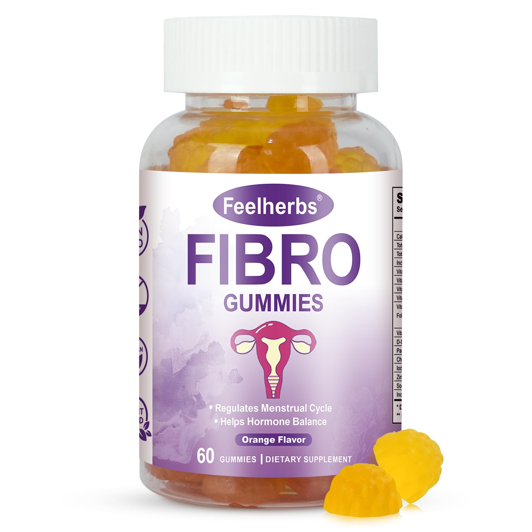 Fibro Gummies for Women Ovarian, Multivitamin Gummies for Hormone Balance, Ovarian Support Inositol Gummy with Vitamin A, E, and Minerals, 60 Count FeelherbsBuy Supplements Australia