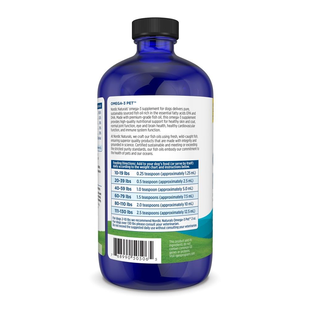 Nordic Naturals Omega-3 Pet, Unflavored - 16 oz - 1380 mg Omega-3 Per Teaspoon - Fish Oil for Large to Very Large Dogs with EPA & DHA - Promotes Heart, Skin, Coat, & Immune Health Nordic NaturalsBuy Supplements Australia
