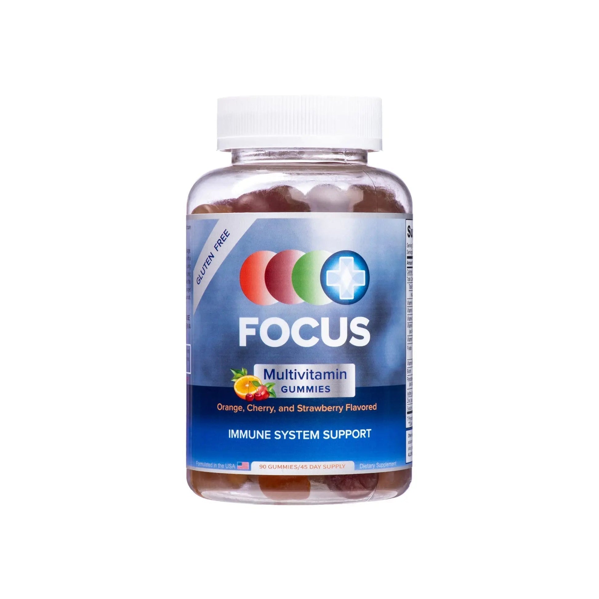 Focus Multivitamin Gummies | Flavored Vitamin Supplement | Boost Energy Levels | Support Overall Health | Daily Dietary Vitamin | Focus Vision Supplements