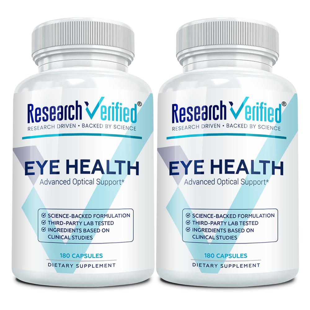 Research Verified Eye Health - Nourish and Protect Eyes and Vision, Support Healthy Retina, Improve Blood Supply to Eyes - Vitamins A, B, C, and E - 360 Capsules - 6 Month Supply - Made in The USA Research VerifiedBuy Supplements Australia