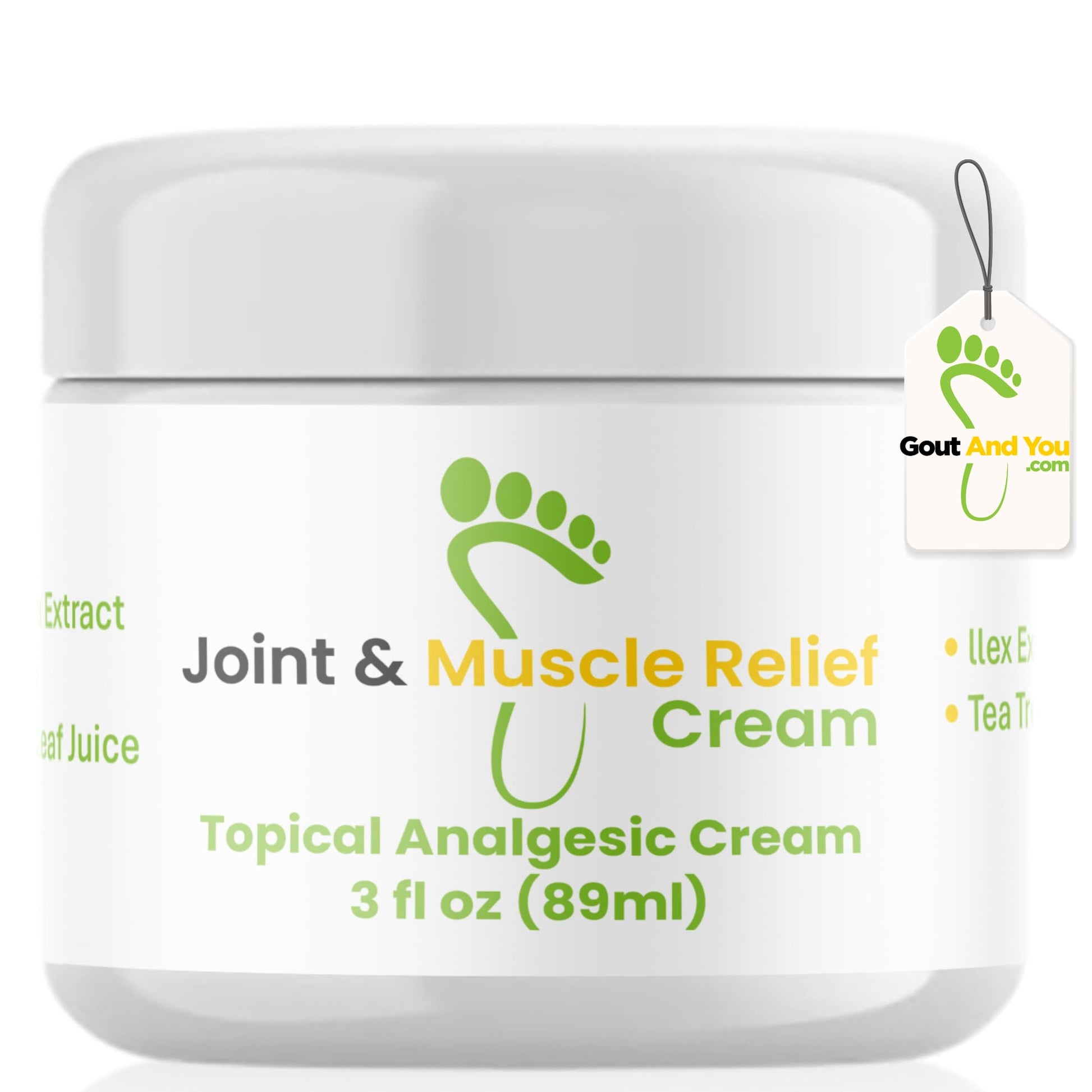 Gout and You Joint & Muscle Relief Cream - Fast Acting Joint Discomfort and Muscle Ache Relieving Rub with Arnica/Ilex Leaf Extract, Aloe Vera and Tea Tree Oil Gout and YouBuy Supplements Australia