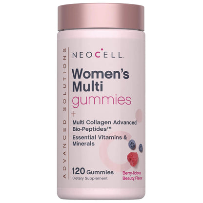 NeoCell Women's Multi Gummy with Collagen | 120 Gummies | Essential Vitamins & Minerals | Berry Flavor Supplement NeoCell