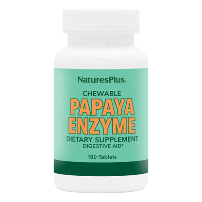 NaturesPlus Papaya Enzyme - 180 Chewable Tablets - Digestive Aid Supplement with Amylase & Protease - Helps Reduce Gas, Bloating, Stomach Upset & Discomfort - Vegan, Gluten Free - 180 Servings NaturesPlusBuy Supplements Australia