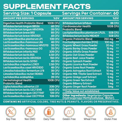 Probiotics for Women & Men - 300 Billion CFU & 24 Strains Probiotic with 15 Organic Herbs CfufulBuy Supplements Australia