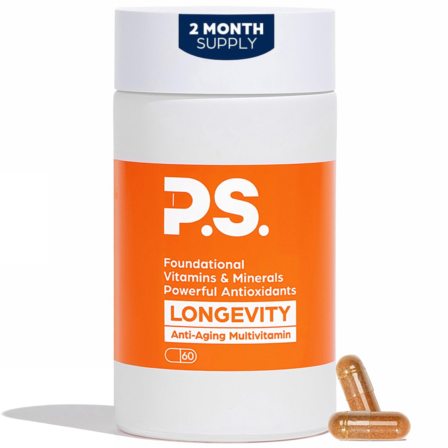 PS Longevity Supplement – Anti-Aging Multivitamin for Men & Women – Premium Methylated B Vitamins, CoQ10, NR, Urolithin A & Natural Antioxidants – Cellular Health, Energy & Memory – 2 Month Supply PSBuy Supplements Australia