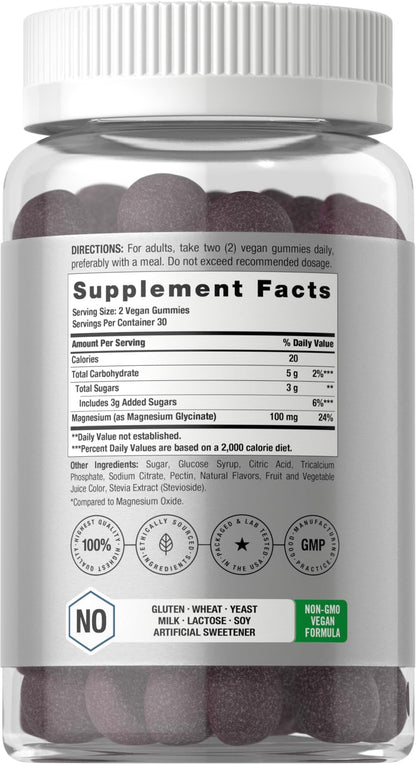 Horbäach Magnesium Glycinate Gummies | 60 Count | Sour Grape Flavor | High Absorption | Vegan, Non-GMO, Gluten Free HorbäachBuy Supplements Australia