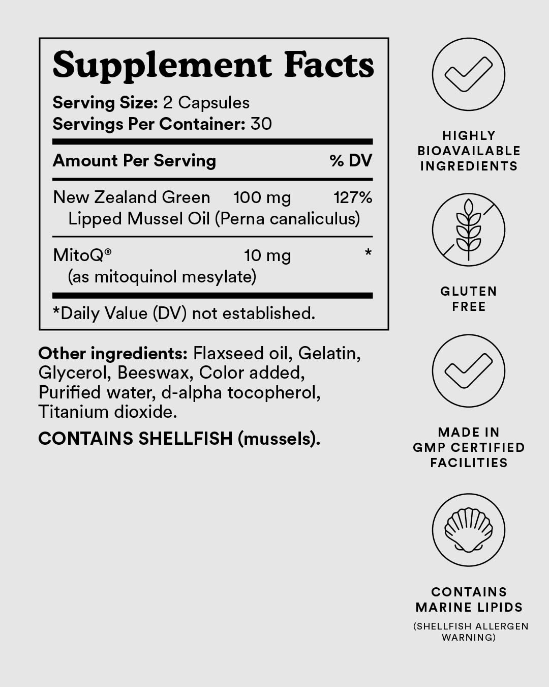 MitoQ +Joint Advanced CoQ10 Antioxidant Supplement - Contains Mitoquinol Mesylate & Green Lipped Mussel Omega Oil Extract - Supports Healthy Joint, Mobility and Cell Vitality (60 Softgel Capsules) MitoQBuy Supplements Australia
