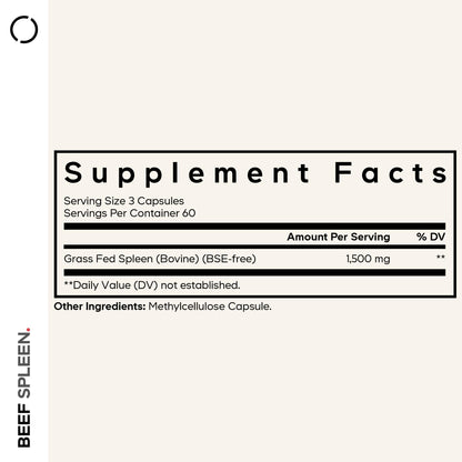 Codeage Grass Fed Beef Spleen Supplement - 2-Month Supply - Freeze Dried, Non-Defatted, Desiccated Bovine Pills Glandulars Meat – Pasture Raised Beef Vitamins for Spleen -180 Capsules CodeageBuy Supplements Australia