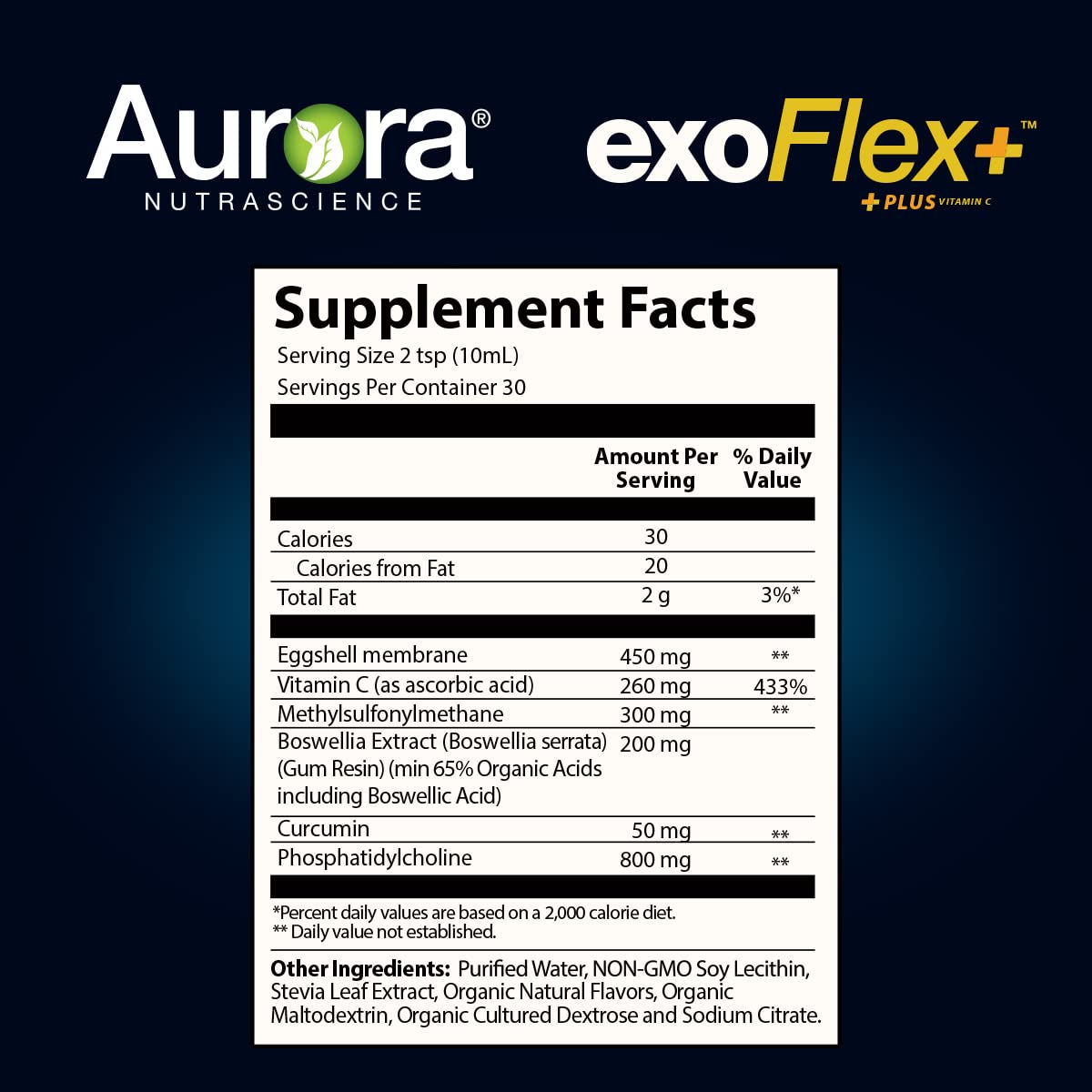 Aurora Nutrascience Micro-Pack Liposomal exoFlex+ with Vitamin C, Supports Joint Flexibility & Function, BiovaFlex Eggshell Membrane, Curcumin & Boswellia, Strwaberry Flavor, 30 Servings, 10 fl oz Vida LifescienceBuy Supplements Australia