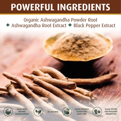 PRATIC LINE Ashwagandha Capsules 3,000 mg - 120 Vegan Cap Made with Organic PRATIC LINEBuy Supplements Australia